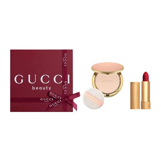 GUCCI Qixi Festival Limited Soft Matte Velour Box Makeup Sets Natural Complexion Multiple Skin Types 10g+3.5g