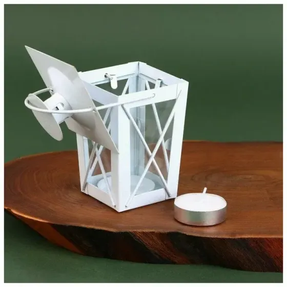 !09 Новогодний набор из 3-х предметов: Cвеча-столбик, фонарик «Исполнения желаний», чайная свеча