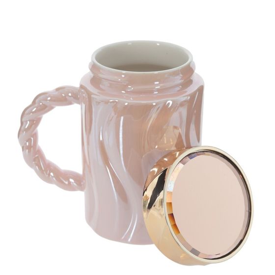 Кружка с крышкой, 490 мл, L13 W8 H13 см, цвет микс