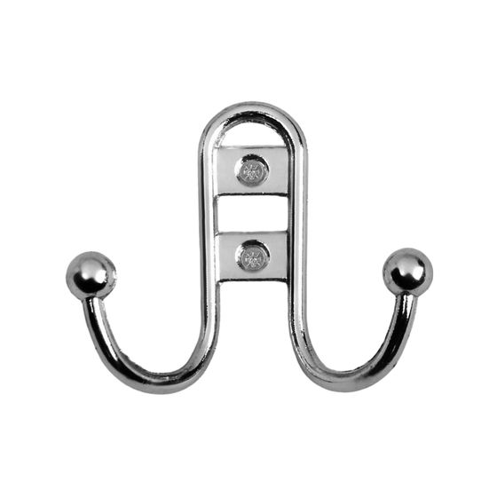 !09 Набор из 8-ти штук - Крючок мебельный ТУНДРА TKd=016, двухрожковый, хром