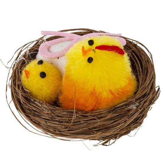 Набор из 2-х изделий декоративных &quot;Гнездо пасхальное&quot;, L11 W6 H6 см