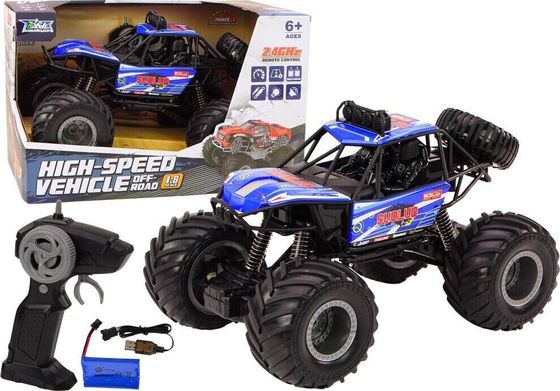 LeanToys Auto Terenowe Zdalnie Sterowane RC 1:8 Amortyzatory Niebieskie