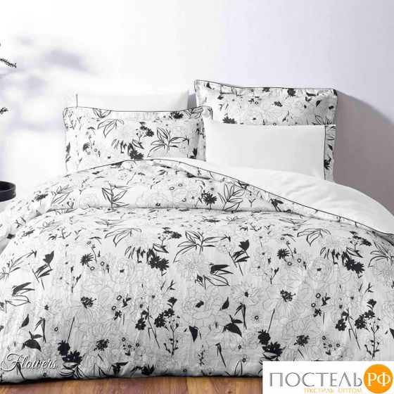 NT827K2 Комплект постельного белья Tivolyo home WHITE FLOWERS Евро