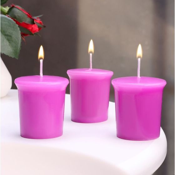 Свеча ароматическая &quot;Black Cherry&quot;, черная вишня, набор 5х4,5 см, 3 шт