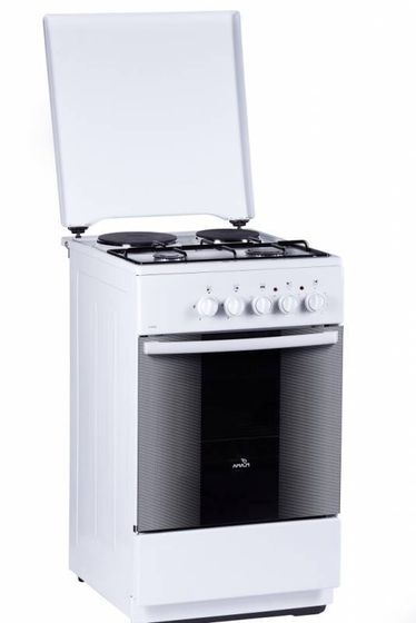 Плита комбинированная Flama RK 2211 W белый реш.сталь