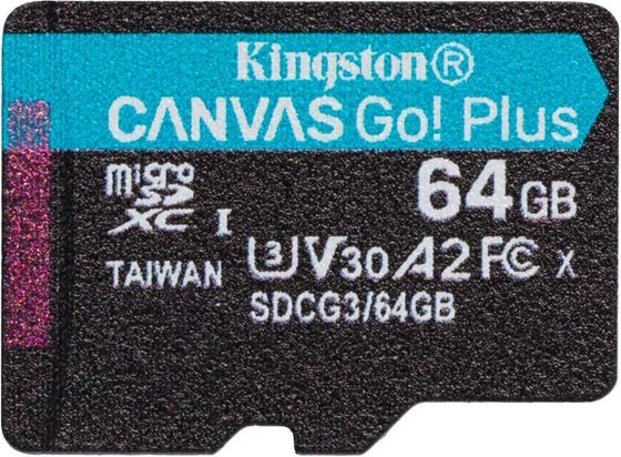 Карта памяти microSDXC 64Gb Kingston SDCG3/64GbSP Canvas Go! Plus + адаптер