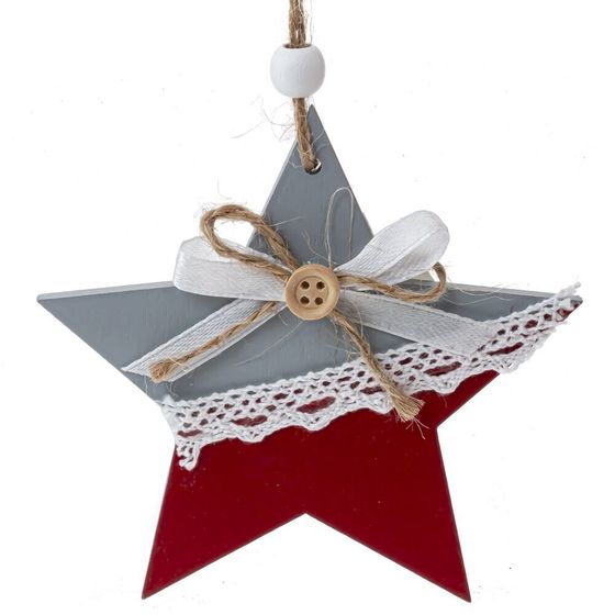 Изделие декоративное подвесное &quot;Ангел/Ёлка/Звезда&quot;, L9 W1 H11,5 см, 3в.