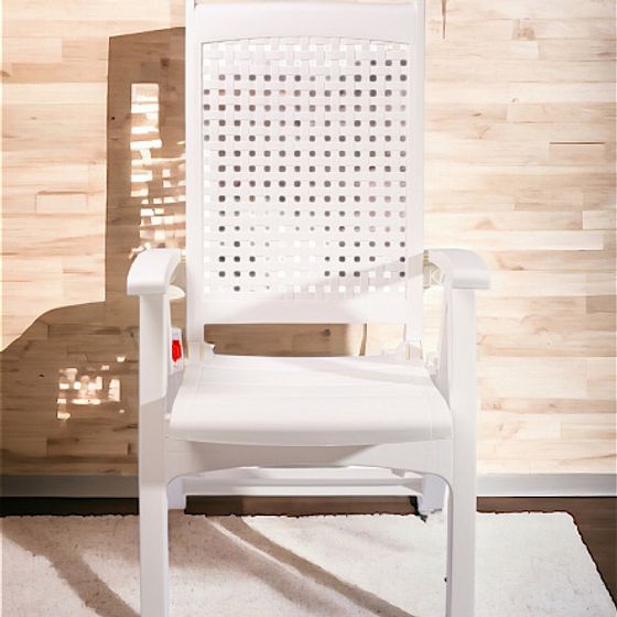 Кресло METAL белое пластиковое складное