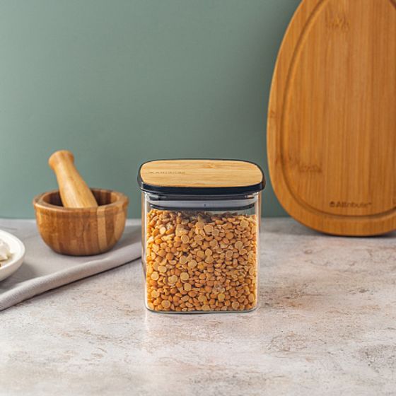 Банка для хранения сыпучих продуктов квадратная BAMBOO 650мл