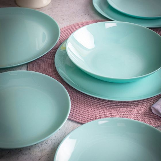 Столовый набор 18 предметов ДИВАЛИ ЛАЙТ ТЮРКУАЗ