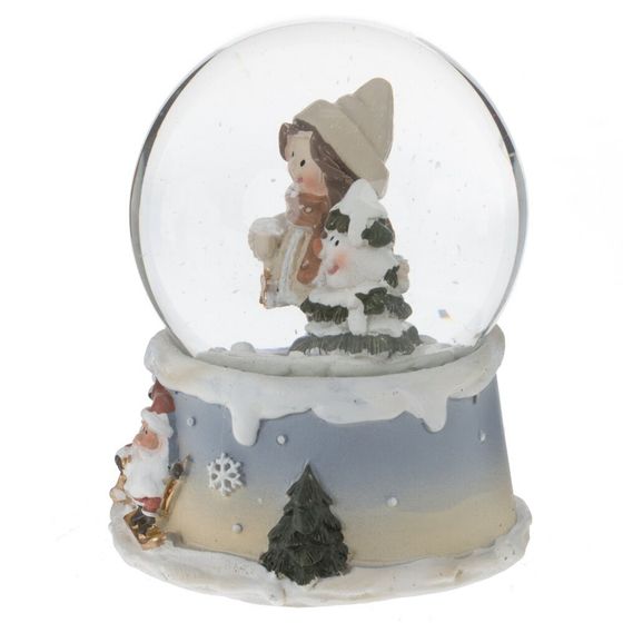 Фигурка декоративная &quot;Дети&quot; в стекл шаре, L7 W6,5 H8,5 см, 2в.