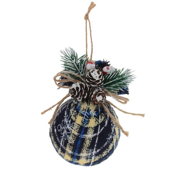 Набор из 3шт Украшение новогоднее &quot;Шар&quot;, D 7.5 см, L23,5 W8 H11,5 см