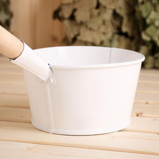 !09 Ковш для бани, 1,5 л, белый