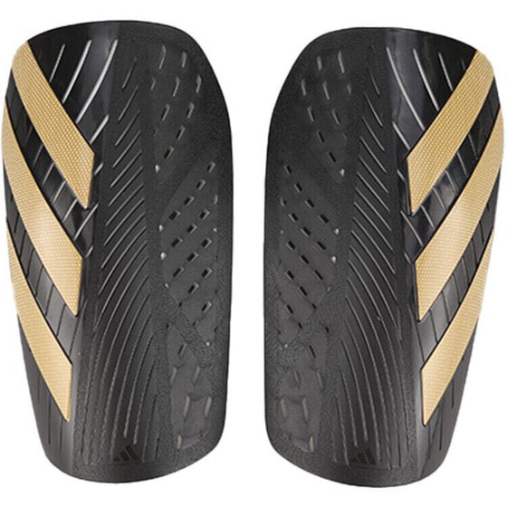 Adidas Soccer Shin Guards Outdoor Sports Men&#39;s Black Gold