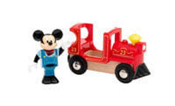 Паровоз Brio Mickey Mouse с персонажем Mickey Mouse в униформе машиниста поезда