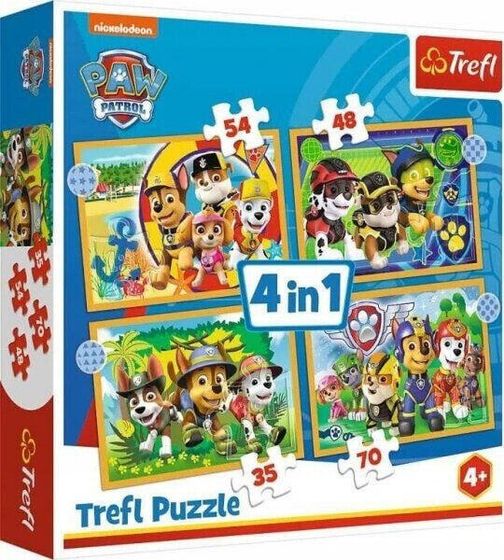 Trefl Puzzle 4w1 Wakacyjny Psi Patrol PAW PATROL 34395 Trefl p8