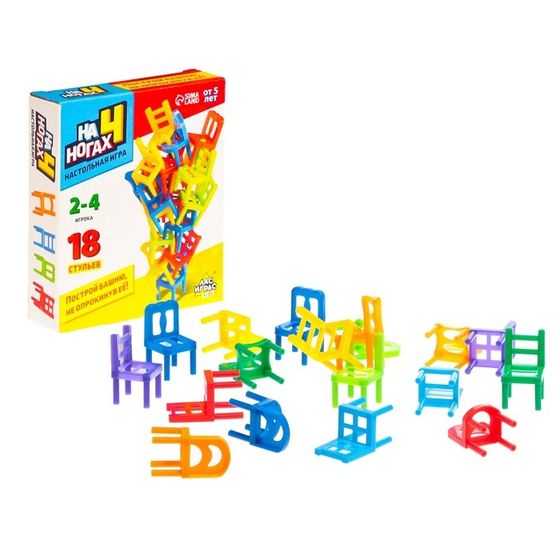 Настольная игра «На 4 ногах», 18 стульев, 8 цветов, 2-4 игрока, 5+, уценка
