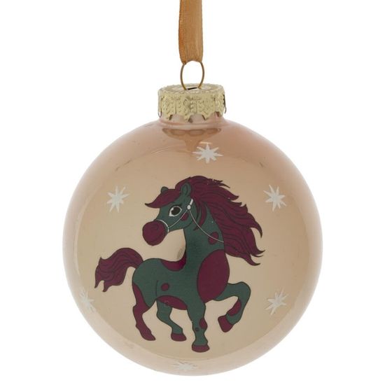 Украшение новогоднее &quot;Шар с лошадкой&quot;, L7 W7 H9 см