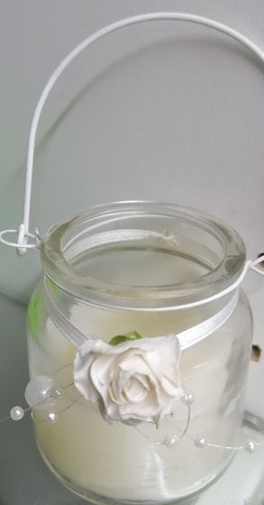 !09 Свеча ароматизированная в баночке-подвес цвет белый ваниль