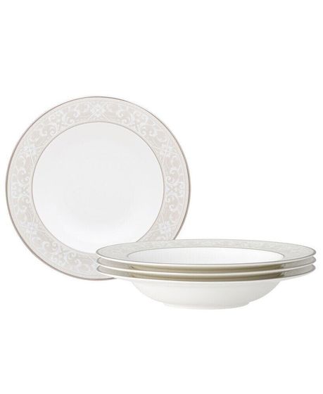 Montvale Platinum Set of 4 Soup Bowls, Service For 4