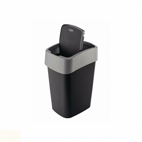 Контейнер для мусора FLIP BIN чёрный/серый 9л