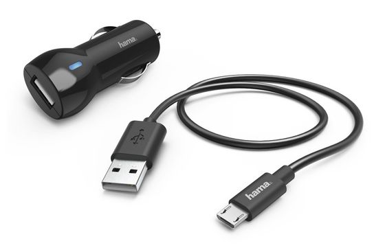 Автомобильное З/У Hama H-183246 2.4A USB универсальное черный (00183246)