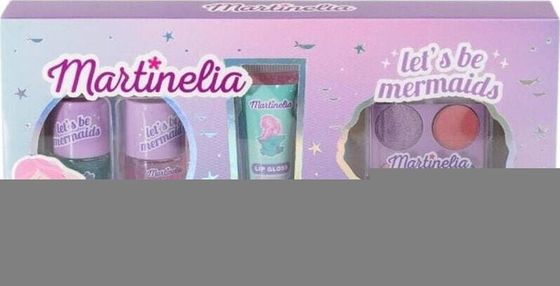 Martinelia Let&#39;s Be Mermaids Makeup Set zestaw paletka cieni do powiek + lakier do paznokci 2szt. + błyszczyk do ust