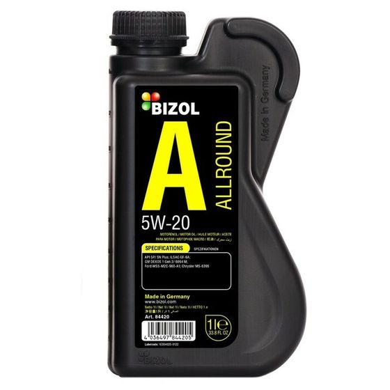 Масло моторное BIZOL Allround 5W-20, НС-синтетическое, 1 л