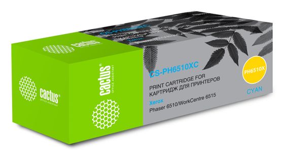 Картридж лазерный Cactus CS-PH6510XC 106R03693 голубой (4300стр.) для Xerox Phaser 6510/WC6515
