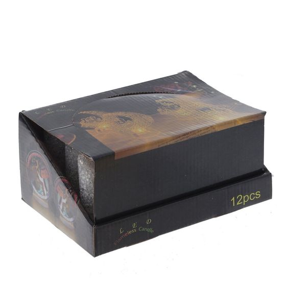 Изделие декоративное &quot;Свеча&quot; (подсветка, 3xLR54) (блок 12шт), L4,5 W4,5 H9 см