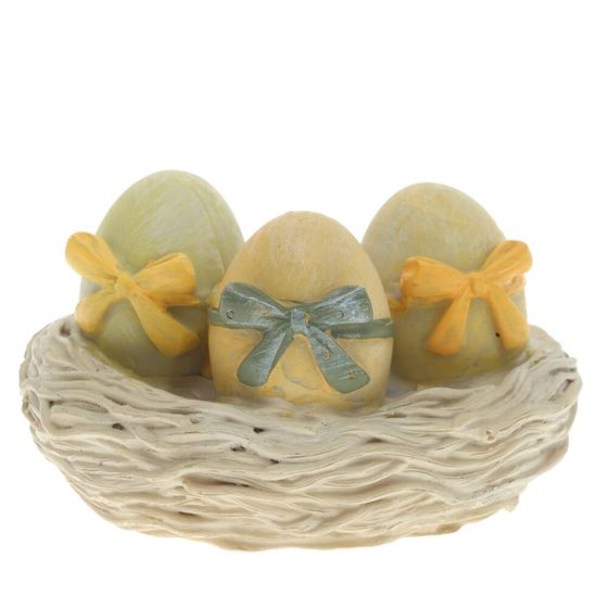 Фигурка декоративная "Яйца в гнезде", L9 W6 H6 см