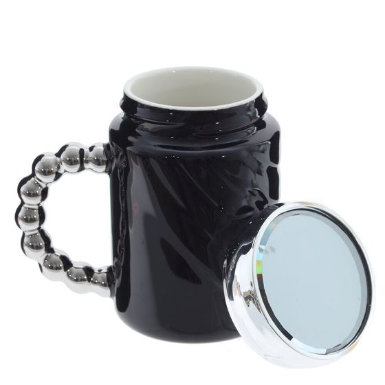 Кружка с крышкой, L6,8 W6,8 H12,5 см, дизайн микс