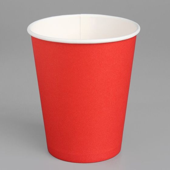 Стакан бумажный бумажный &quot;Красный&quot; для горячих напитков, 250 мл, диаметр 80 мм