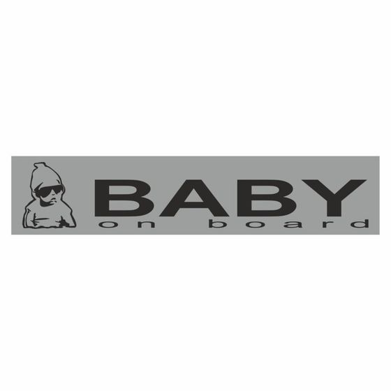 Полоса на лобовое стекло &quot;Baby on Board&quot;, серебро, 1220 х 270 мм