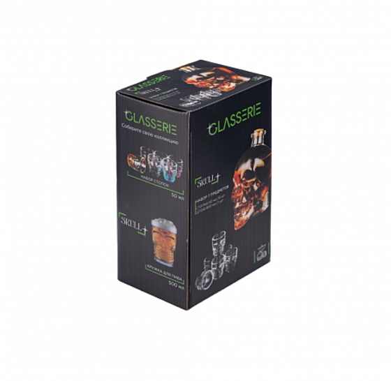 Набор SKULL 7 предметов (штоф 800мл  стопки 6шт 50мл)