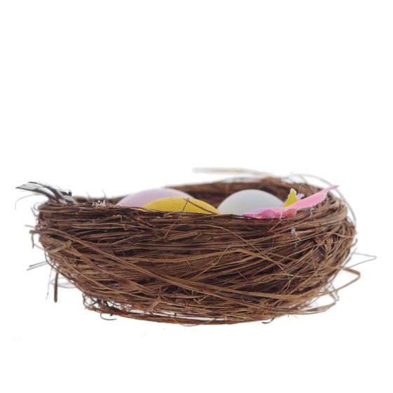 Изделие декоративное &quot;Гнездо пасхальное&quot; (блок 12 шт), L5,5 W5,5 H2,5 см, 4в.
