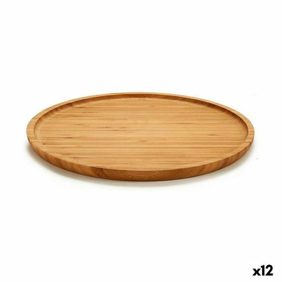 Подставка для закусок Круглая кора бамбука 30 x 1,5 x 30 см (12 шт.)