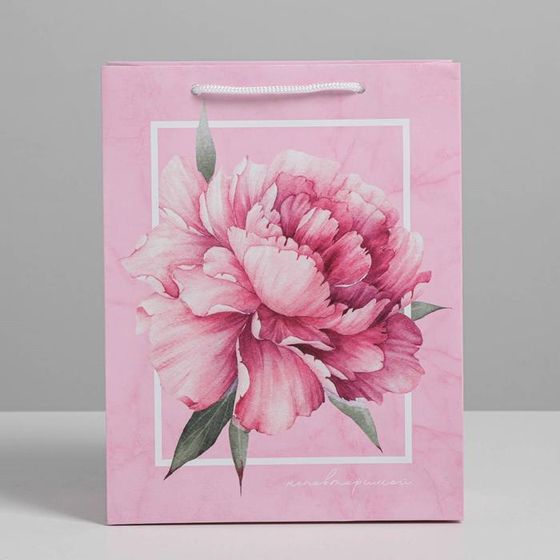 !Пакет ламинированный 3 штуки вертикальный «Пион» MS 18 × 23 × 8 см.