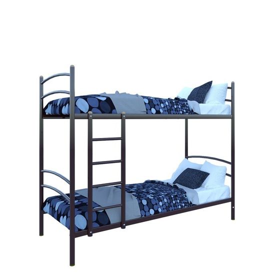 Кровать «Хостел Дуо», 900×2000 мм, металл, цвет чёрный
