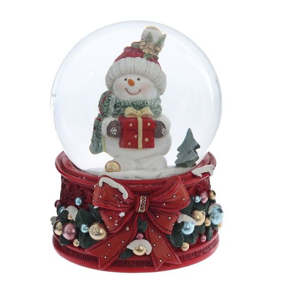 Фигурка декоративная &quot;Снеговик&quot; в стекл шаре (ключ, муз), L9,5 W9 H13,5 см