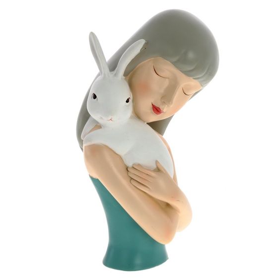 Фигурка декоративная &quot;Девочка с кроликом&quot;, Д14 Ш13 В25 см