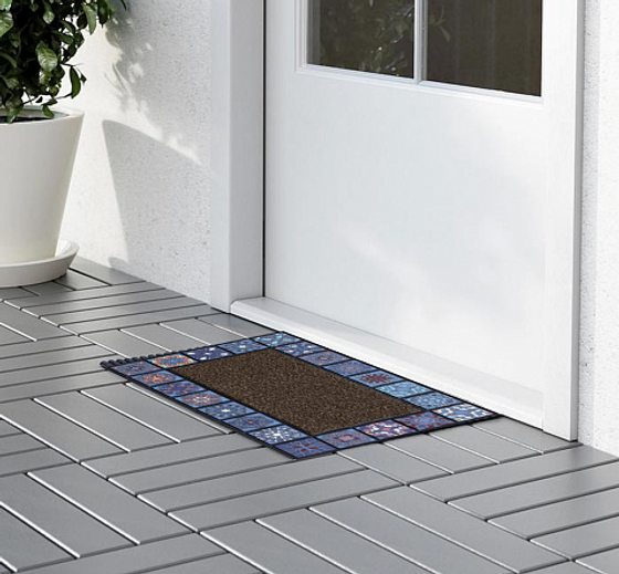 Коврик придверный MOSAIC QUADRO фиолетовый 76x45см