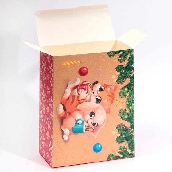 !09 Коробка складная (набор 2 штуки) «Зайчики», 22 × 30 × 10 см.