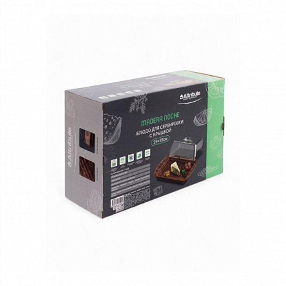 Блюдо для сервировки MADERA NOCHE 29х19см с крышкой