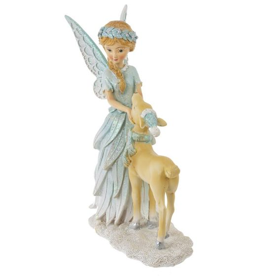 Фигурка декоративная &quot;Фея с олененком&quot;, L13 W6 H17 см