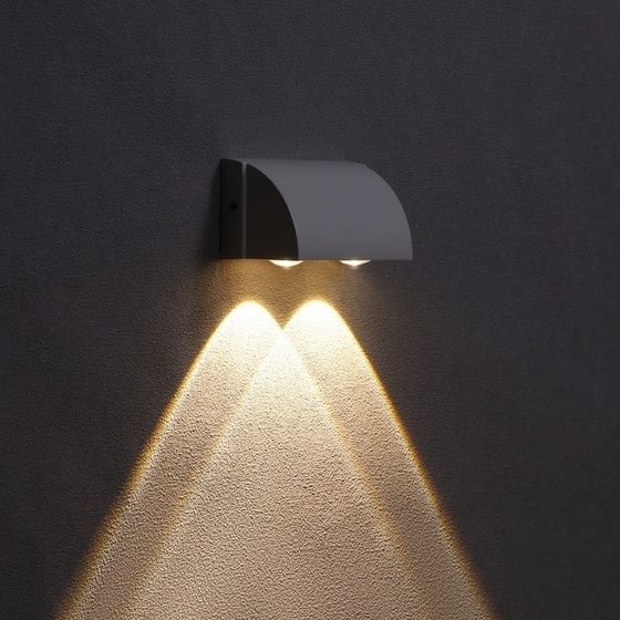 !09 Светильник фасадный белый «Каскад», FSD-094, 2 Вт, 3000К, 2 луча, IP65, 220 В, металл