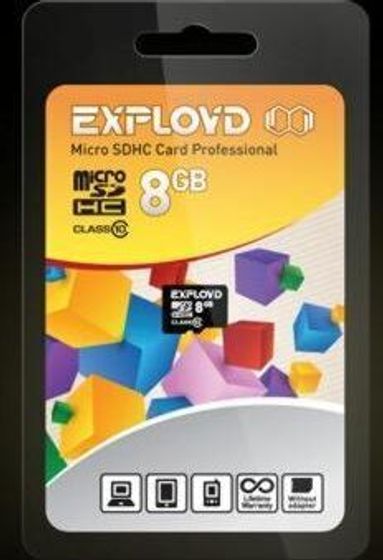 Карта памяти microSDHC 8GB Exployd EX008GCSDHC10-W/A-AD