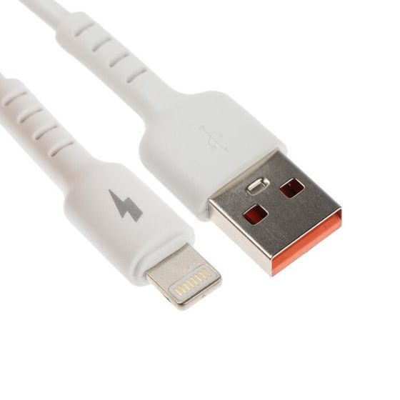 Кабель Exployd EX-K-1262, Lightning-USB, 3 А, 1 м, зарядка/передача данных, силикон, белый