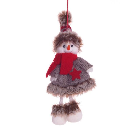 Изделие декоративное &quot;Снеговик в шубке&quot;, L8 W5 H19 см, 4в.