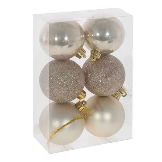 Набор из 6шт Украшение новогоднее "Шар", D 6 см, L6 W6 H7 см